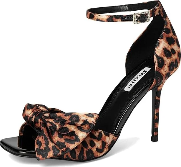 Dune London Mannequins High Heels Leopard Fabric : 38 (US Women's 8) B - Medium, Leather/Rubber/Satin - Image 5