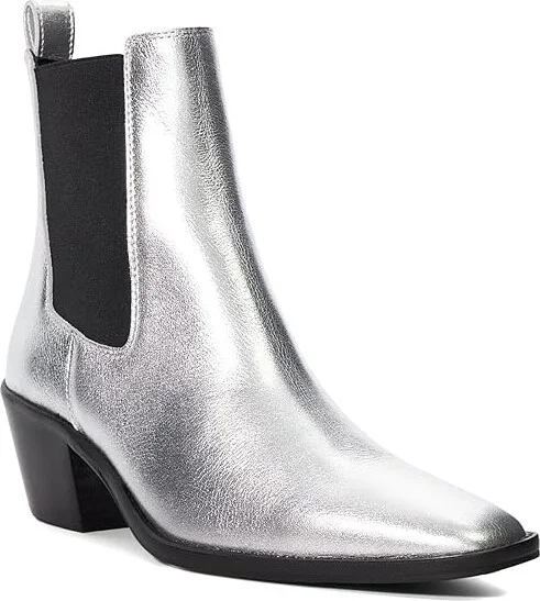 Dune London Pexas Women's Boots Silver Leather : 38 (US Women's 8) B - Medium, Leather/Rubber