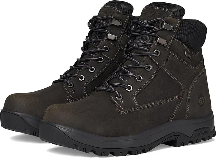 Dunham 8000 Works 6 in Plain Toe Waterproof Boot Men's Shoes Dark Grey Leather : 11.5 D (M)