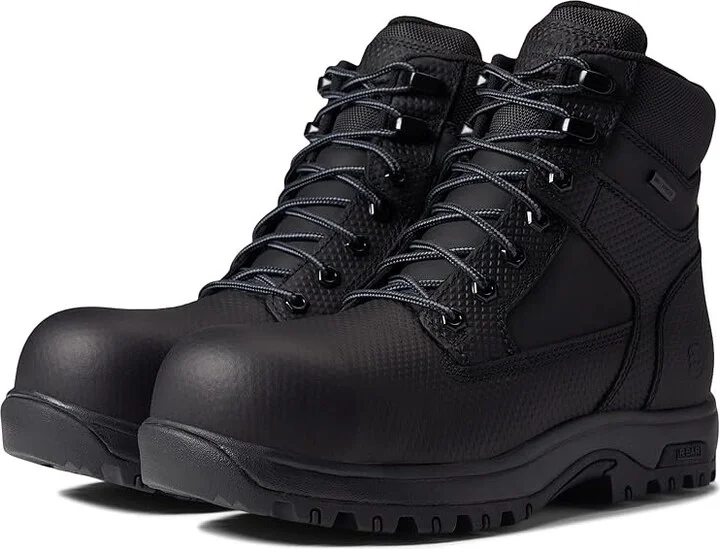 Dunham 8000 Works Safety 6 Boot Men's Shoes Black Textured Leather : 9 D (M), Leather/Textile