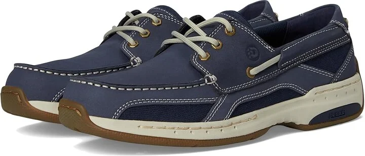 Dunham Captain Men's Slip on Shoes Dark Blue Nubuck : 13 4E, Leather/Mesh