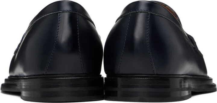 Dunhill Navy Rivet Loafers - Image 2