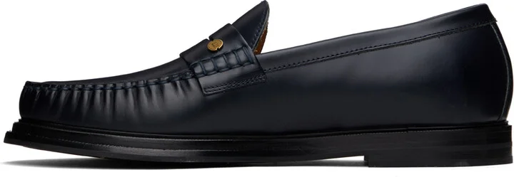 Dunhill Navy Rivet Loafers - Image 3