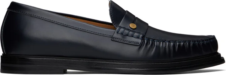Dunhill Navy Rivet Loafers