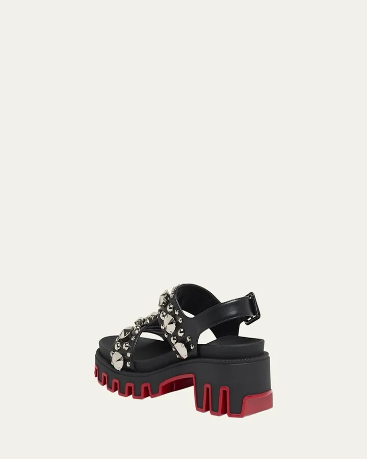 Duni Extrazza Leather T-Strap Lug-Sole Sandals - Image 6