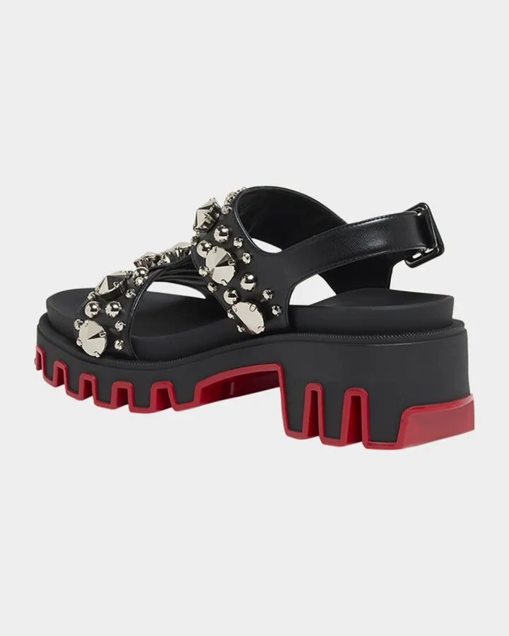 Duni Extrazza Leather T-Strap Lug-Sole Sandals - Image 10