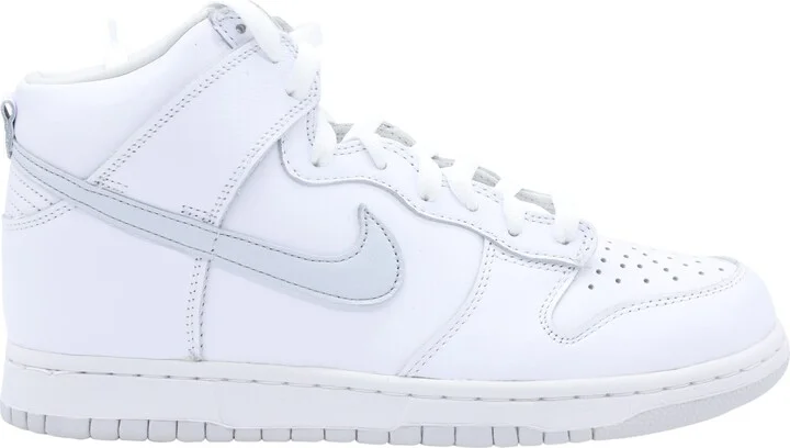 Dunk High Top Sneakers in White Pure Platinum Leather