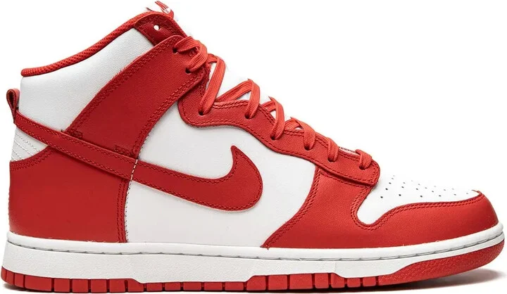 Dunk High "White/University Red" sneakers