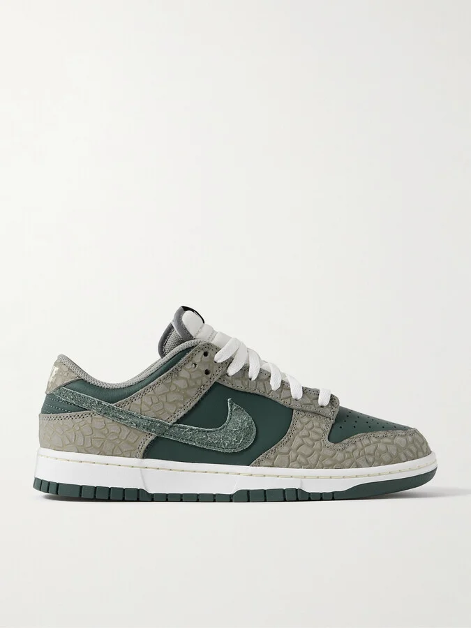 Dunk Low Retro PRM Suede and Mesh-Trimmed Leather Sneakers