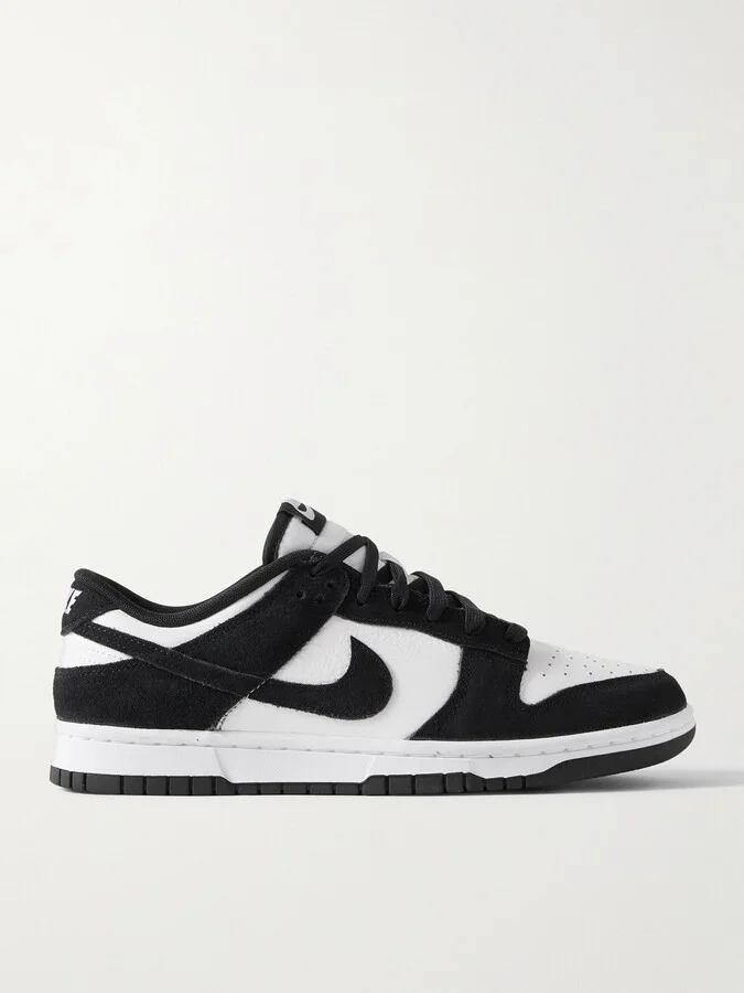Dunk Low Retro SE Suede-Trimmed Leather Sneakers