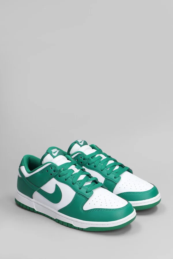 Dunk Low Retro Sneakers In Green Leather - Image 2