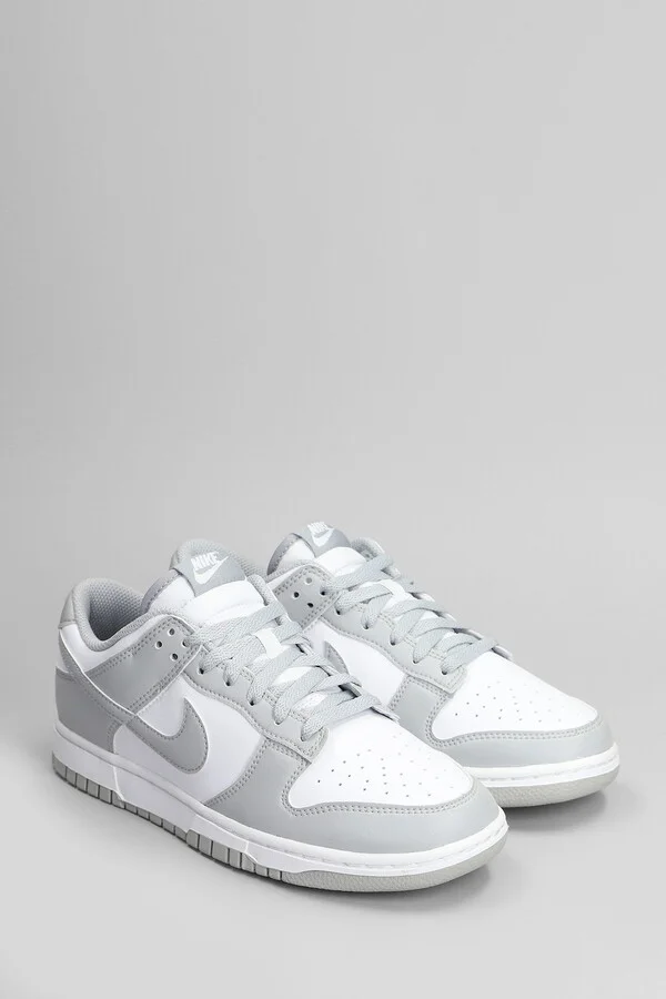 Dunk Low Retro Sneakers In Grey Leather - Image 2
