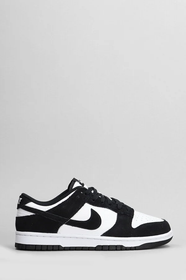 Dunk Low Retro Sneakers In White Suede And Leather