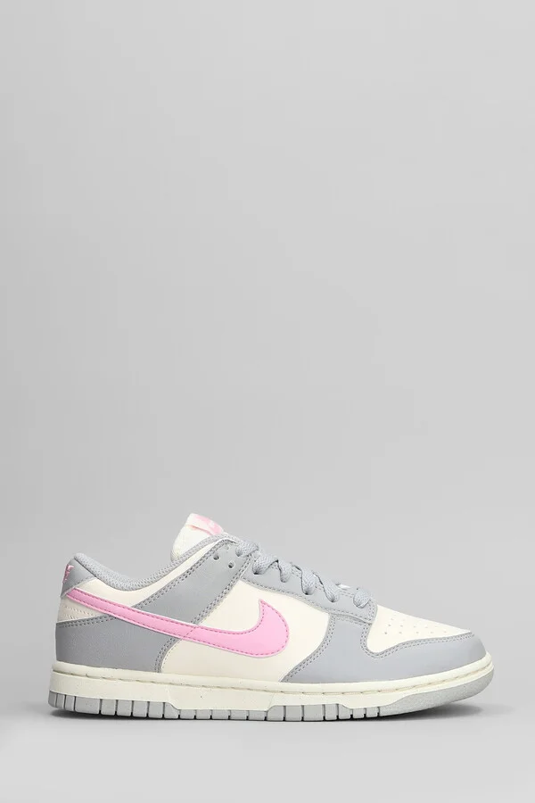 Dunk Low Sneakers In Grey Leather