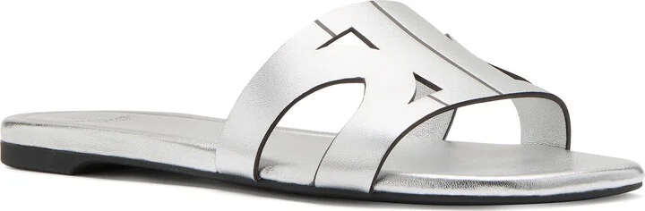 Duo Smooth Leather Slide Sandal