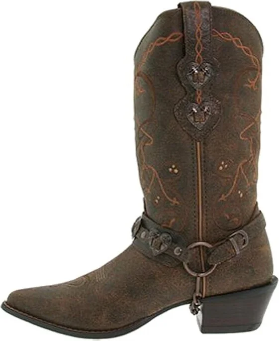 Durango Crush Cowgirl Boot Cowboy Boots Saddle Brown W/Tan & Brown : 7 B - Medium, Leather - Image 7