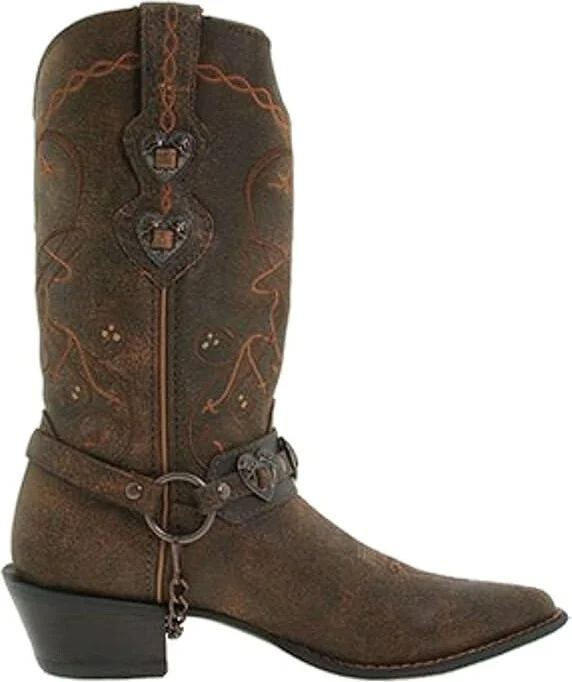Durango Crush Cowgirl Boot Cowboy Boots Saddle Brown W/Tan & Brown : 7 B - Medium, Leather - Image 8