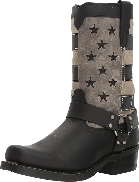 Durango Flag Harness 11 Boot Cowboy Boots Black/Charcoal/Grey : 10 D - Medium, Synthetic/Leather - Image 2