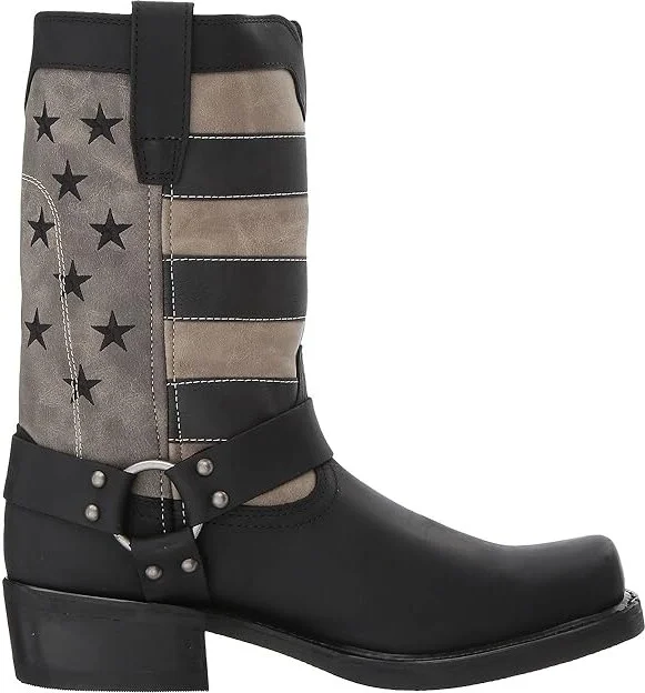 Durango Flag Harness 11 Boot Cowboy Boots Black/Charcoal/Grey : 10 D - Medium, Synthetic/Leather - Image 8
