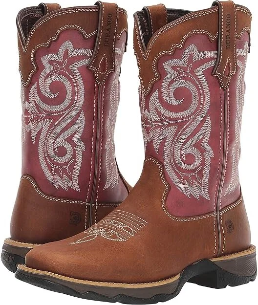 Durango Lady Rebel 10 Western Cowboy Women's Boots Briar Brown/Rusty Red : 6.5 B - Medium, Leather