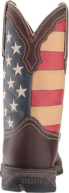 Durango Lady Rebel Flag Steel Toe Cowboy Women's Boots Brown : 6 B - Medium, Leather/Full Grain leather - Image 5