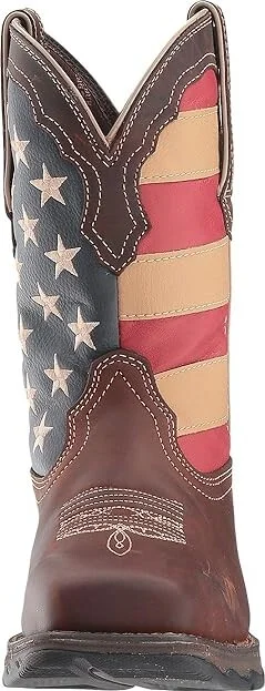 Durango Lady Rebel Flag Steel Toe Cowboy Women's Boots Brown : 6 B - Medium, Leather/Full Grain leather - Image 6