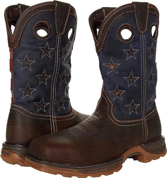 Durango Maverick XP 11 Comp Toe Waterproof Men's Shoes Dark Brown/Vintage Flag : 8 EE - Wide, Leather