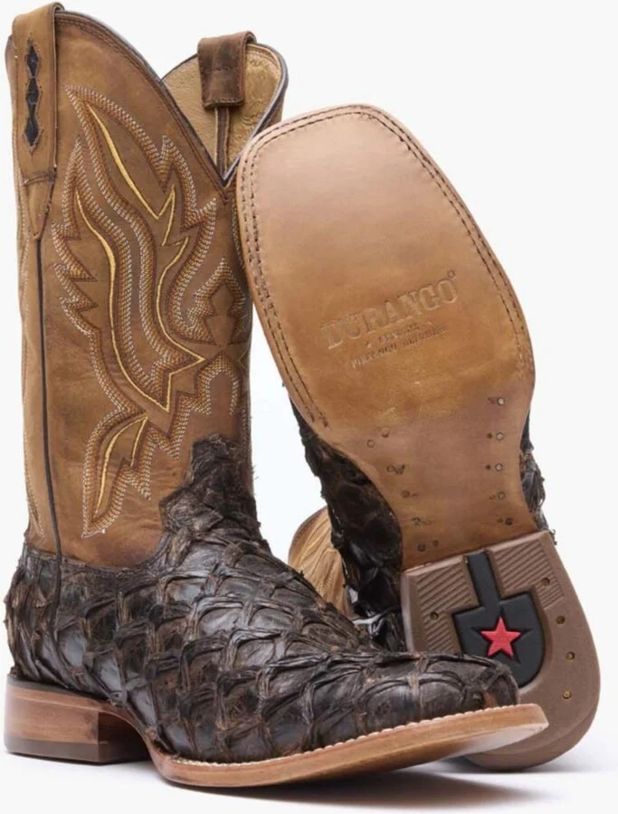 Durango Men's Premium Exotics Dark Brown Pirarucu Western Boot - Image 2