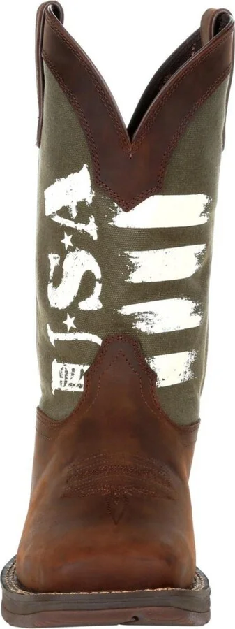 Durango Men's Rebel by Army Green Usa Print Western Boot - Image 3