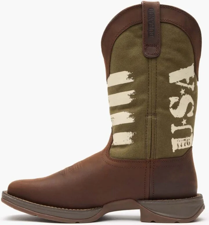 Durango Men's Rebel by Army Green Usa Print Western Boot - Image 5