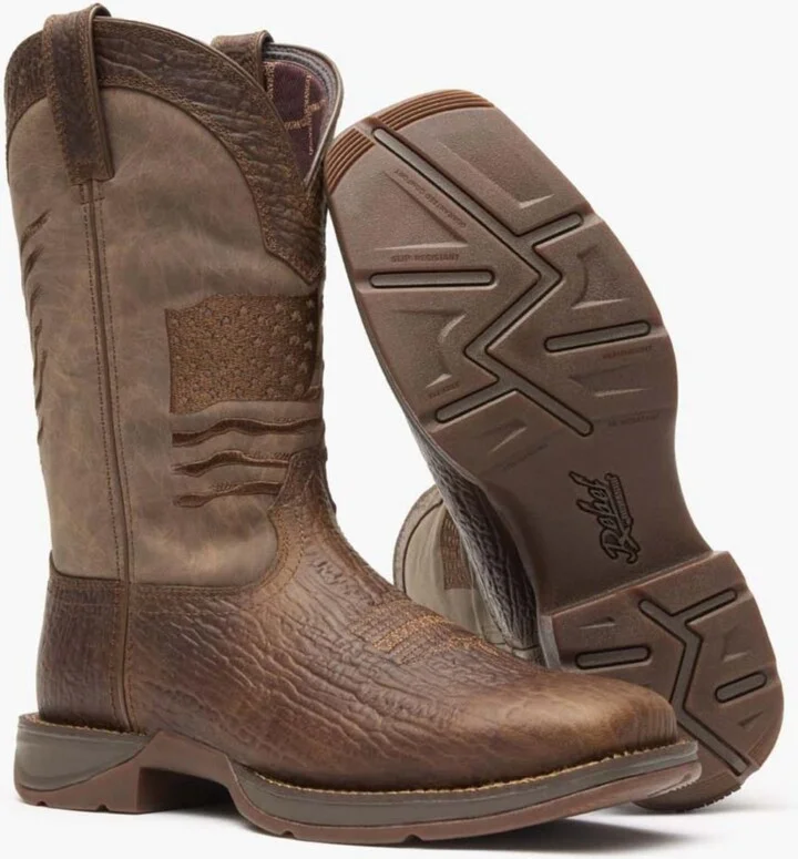 Durango Men's Rebel by Brown Distressed Flag Embroidery Western Boot - Image 2