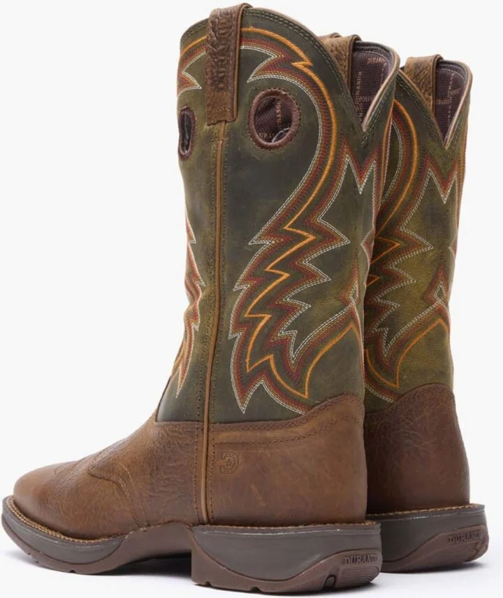 Durango Men's Rebel by Dark Chestnut and Hunter Green Western Boot - Image 3
