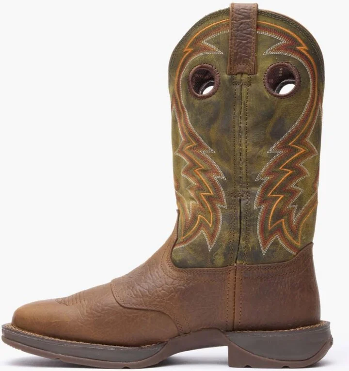 Durango Men's Rebel by Dark Chestnut and Hunter Green Western Boot - Image 5