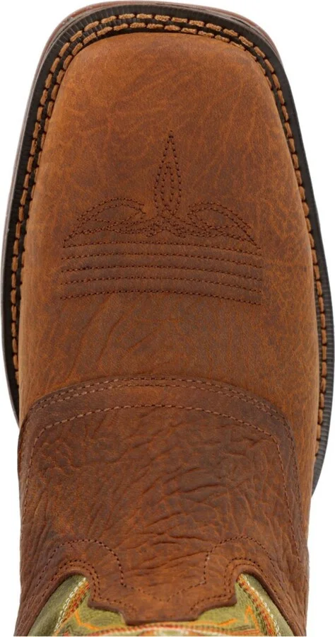 Durango Men's Rebel by Dark Chestnut and Hunter Green Western Boot - Image 6