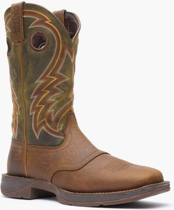 Durango Men's Rebel by Dark Chestnut and Hunter Green Western Boot