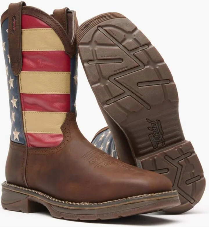 Durango Men's Workin' Rebel Patriotic Steel Toe Work Boot - Image 2