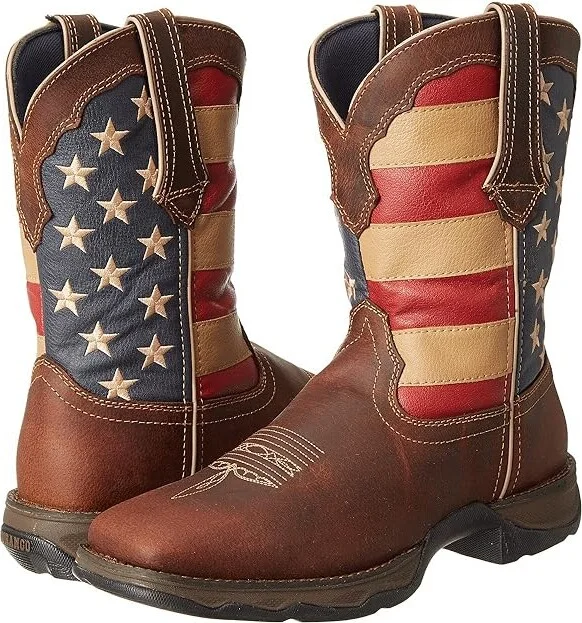 Durango RD4414 - Flag Women's Pull-on Boots Dark Brown : 7 B - Medium