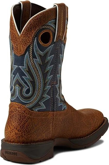 Durango Rebel 11 Western Wide Toe Box Men's Shoes Rustic Tan/Navy : 12 D - Medium, Synthetic/Leather - Image 4