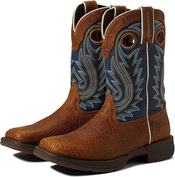 Durango Rebel 11 Western Wide Toe Box Men's Shoes Rustic Tan/Navy : 12 D - Medium, Synthetic/Leather