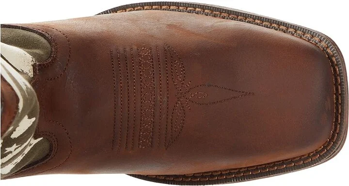 Durango Rebel 12 Army Green USA Men's Shoes Brown/Army Green : 10 D - Medium, Leather - Image 2