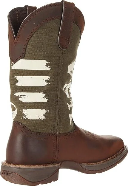 Durango Rebel 12 Army Green USA Men's Shoes Brown/Army Green : 10 D - Medium, Leather - Image 4