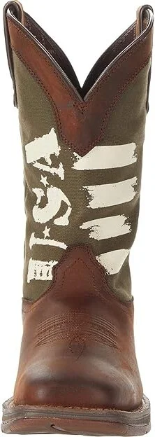 Durango Rebel 12 Army Green USA Men's Shoes Brown/Army Green : 10 D - Medium, Leather - Image 5