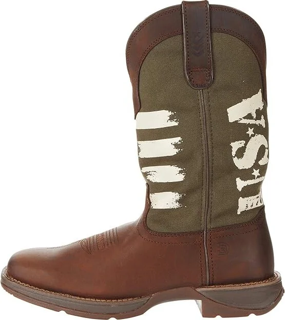 Durango Rebel 12 Army Green USA Men's Shoes Brown/Army Green : 10 D - Medium, Leather - Image 6