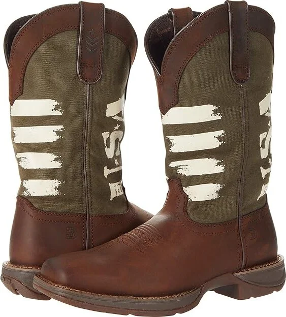 Durango Rebel 12 Army Green USA Men's Shoes Brown/Army Green : 10 D - Medium, Leather