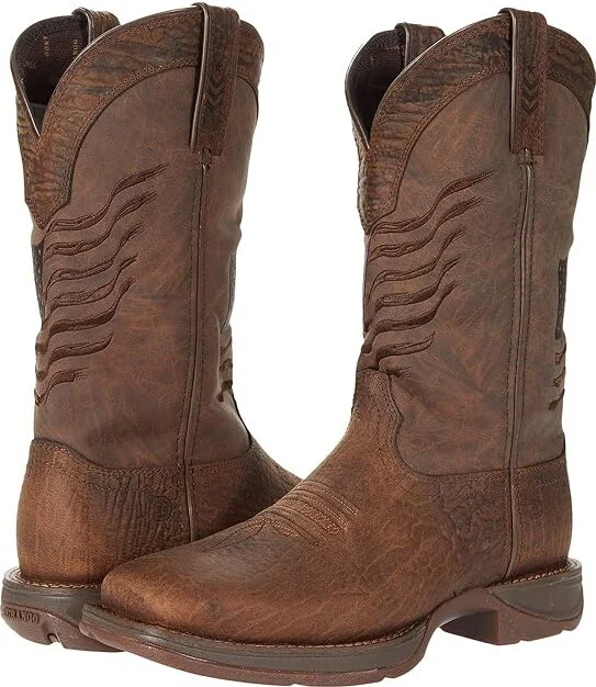 Durango Rebel 12 Flag Cowboy Boots Acorn : 10.5 D - Medium, Leather