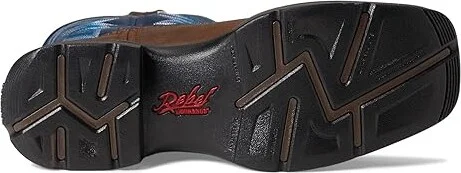 Durango Rebel 12 Soft Square Toe Men's Shoes Denim/Brown : 10 D - Medium, Leather - Image 3