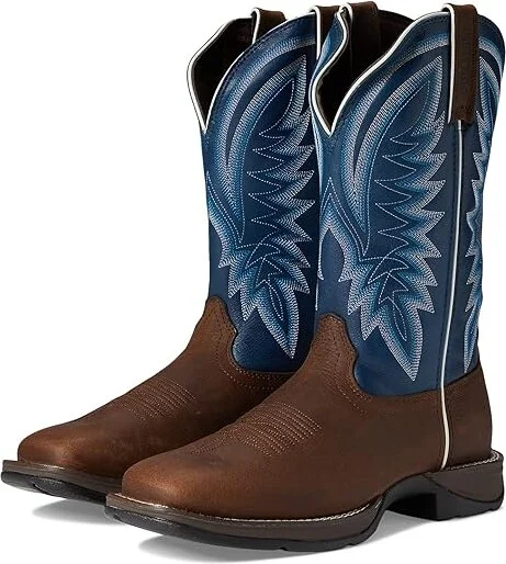 Durango Rebel 12 Soft Square Toe Men's Shoes Denim/Brown : 10 D - Medium, Leather