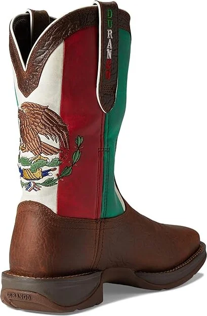 Durango Rebel 12 Soft Square Toe Men's Shoes Mexico Flag : 10 D - Medium, Leather - Image 4