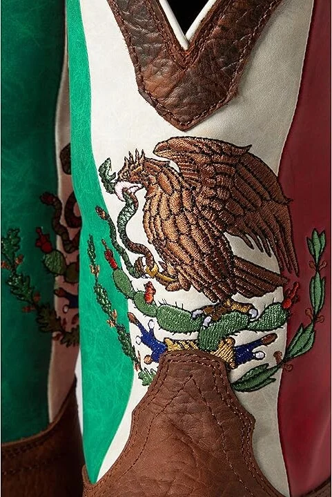 Durango Rebel 12 Soft Square Toe Men's Shoes Mexico Flag : 10 D - Medium, Leather - Image 5