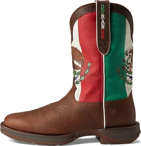 Durango Rebel 12 Soft Square Toe Men's Shoes Mexico Flag : 10 D - Medium, Leather - Image 6